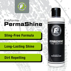 Applying Permashine on tire for protective barrier and glossy finish.