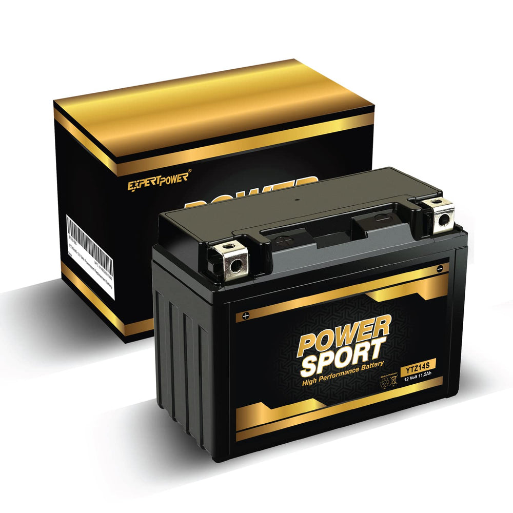 ExpertPower 12V 11.2Ah 230CCA label emphasizing strong starting power.