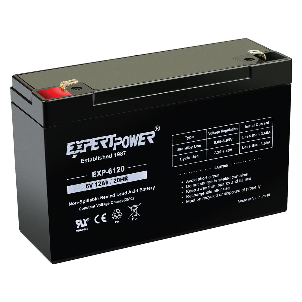 ExpertPower EXP6120 battery side view compact 6V design for tight spaces