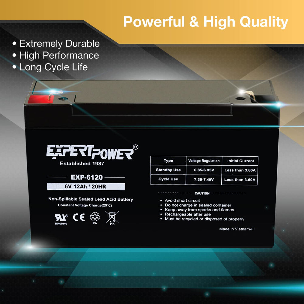 6V 12Ah form factor highlighted as compact dimensions