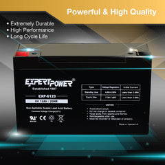 6V 12Ah form factor highlighted as compact dimensions