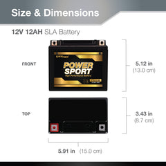 ExpertPower YTX12-BS AGM battery terminal access with standard terminals for easy replacement.