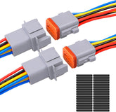 Exqutoo DT connector male with waterproof seal for durable automotive wiring.