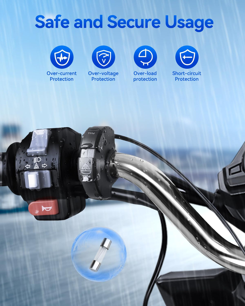 EXTRACTME wide compatibility with 12-24V systems powering phones and GPS.