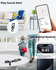 ExtreLife keychain’s loud speaker aids audible alerts for easy item location.