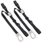 EXVITAL motorcycle tie down with swivel hook for twist-free transport.