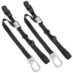 EXVITAL motorcycle tie down with swivel hook for twist-free transport.