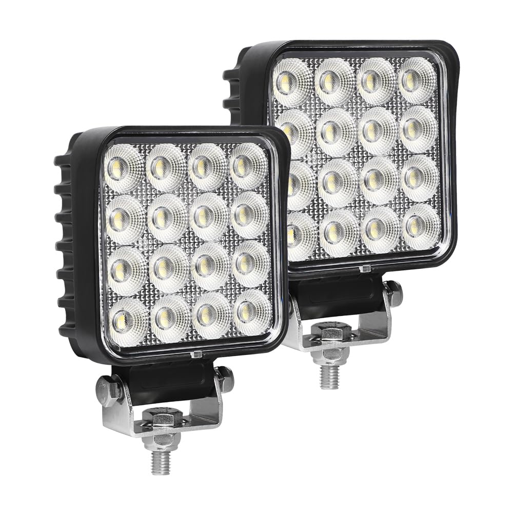 EXZEIT 128W LED work light with rugged housing, ideal for heavy equipment use.