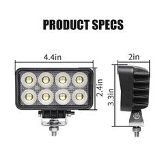EXZEIT 64W light with side mount bracket enables flexible installation on tractors.