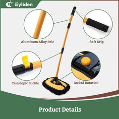 Eyliden microfiber heads are machine-washable for repeated use.