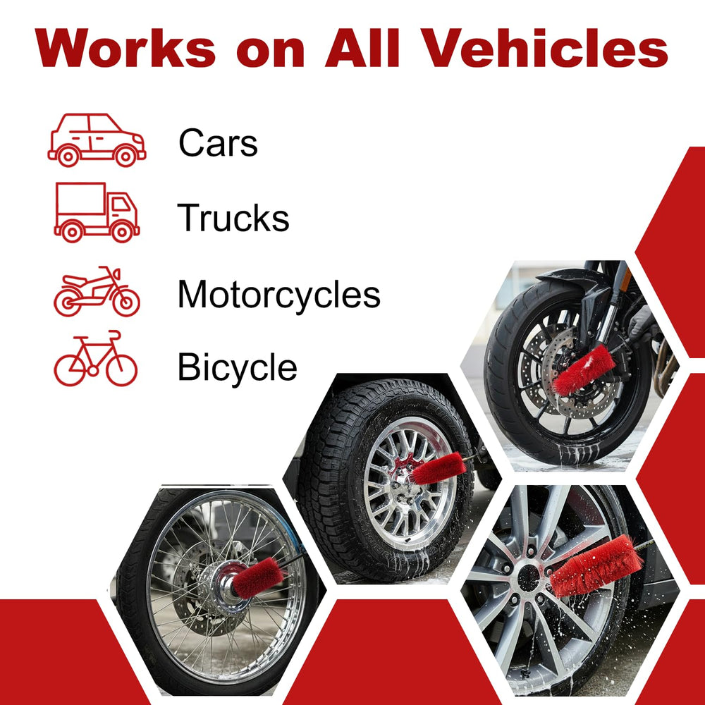 EZ Detail Big Red wheel brush compatible with all vehicle types for versatile use.