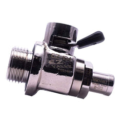 EZ Oil Drain Valve EZ-104 body close-up with nickel plating resists tarnish