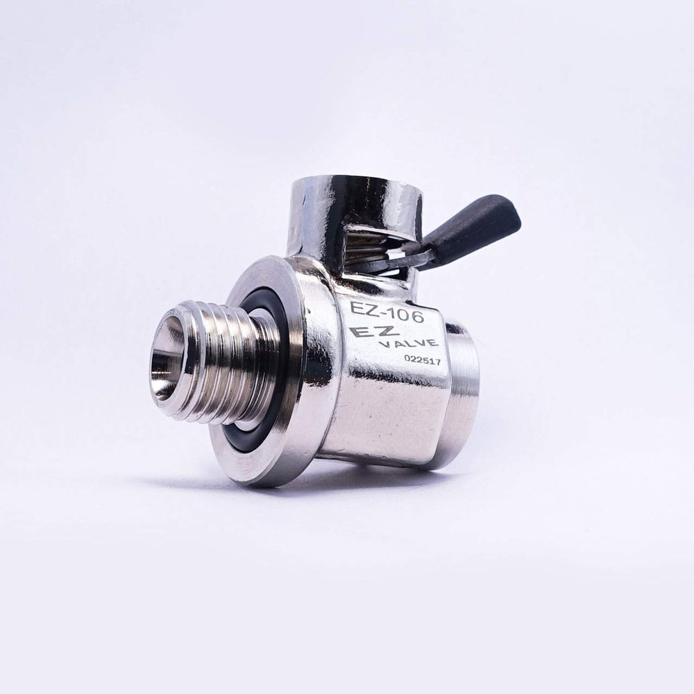 EZ Oil Drain Valve installed in engine bay highlighting compact, durable design.