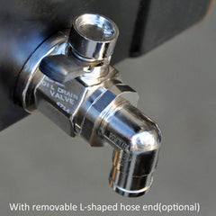 EZ-107 lever in action showing quick, controlled oil draining with secure seal.