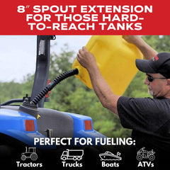 EZ-POUR flame arrestor protects while transferring fuels safely.