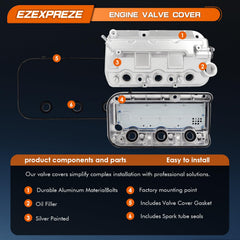 Ezexpreze aluminium valve cover for Ridgeline 3.5L helps reduce leaks and engine odor