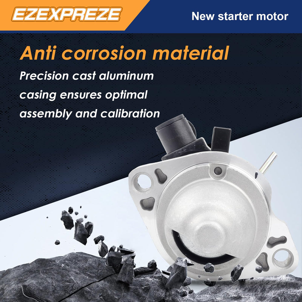 Close-up of Ezexpreze starter shows compact, 12V motor