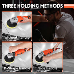EZISOE buffer polisher in-use with 6-inch pad delivering smooth surface finishing