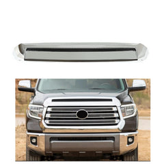 EzMech chrome hood bulge molding close-up on Tundra, cohesive chrome look.