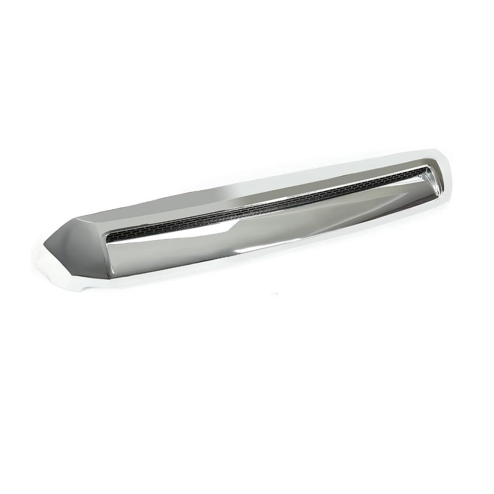 EzMech chrome hood-scoop trim on Toyota Tundra, installation-ready front view.