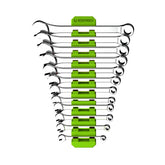 EZRED FWR12-G magnetic 12-slot wrench holder keeps tools organized on a metal surface.
