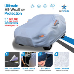 EzShade size-chart guided fit for snug SUV coverage