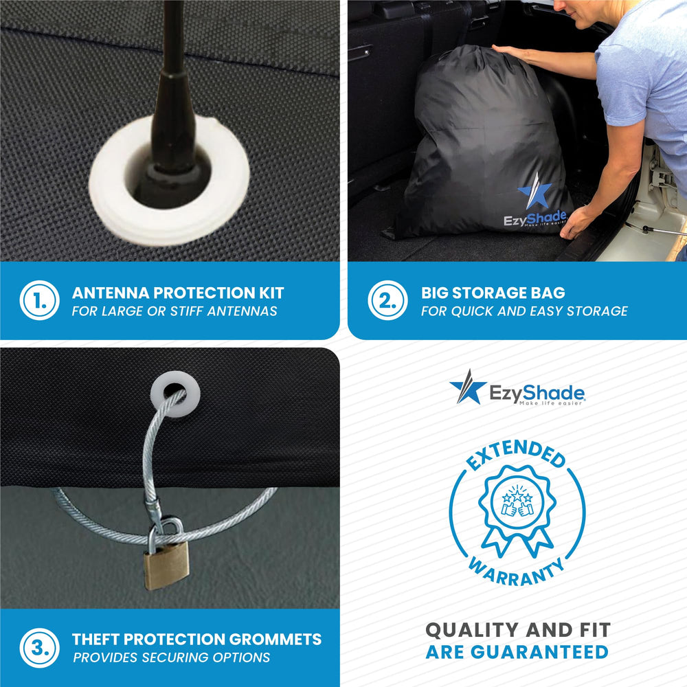 Front, middle, and rear straps secure against strong winds
