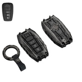 Facaizhu heavy metal key fob cover for Toyota Highlander in black, showcasing rugged style and fit.