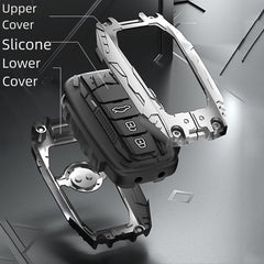 Facaizhu key fob shell for Toyota Prius in black, showcasing protected, stylish use.