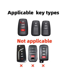Facaizhu key fob cover for Toyota RAV4 in black, highlighting sleek, protective shell.