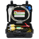 FACFUEL 12V fuel transfer pump front view shows compact, portable operation.
