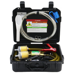 FACFUEL 12V fuel transfer pump front view shows compact, portable operation.
