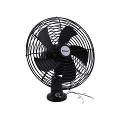 Facon 12V RV cooling fan front view highlights compact, durable metal housing for versatile mounting