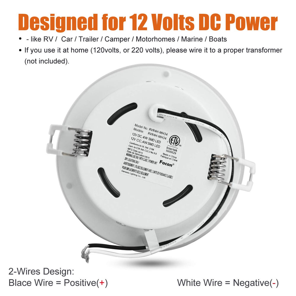 Facon 4W LED delivers bright 280 lumens with low power draw.