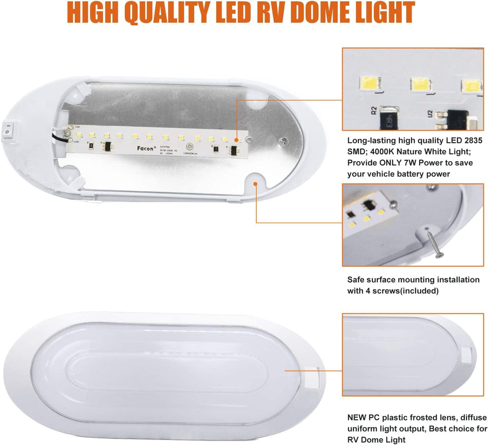 Facon 4000K task-light view demonstrates bright, clear workspace in RV for meal prep.