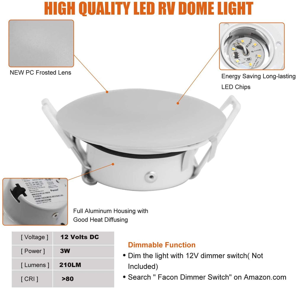 Facon pack of 2 RV puck lights for immediate upgrade.
