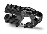 Factor 55 Ultrahook closed-system hook showing secure mount for safe winching