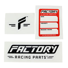 4-quart SAE 10W-40 oil bottle from Factory Racing Parts kit