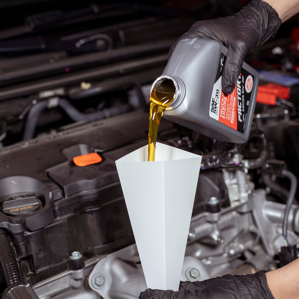 Factory Racing Parts gloves included for clean handling during oil changes