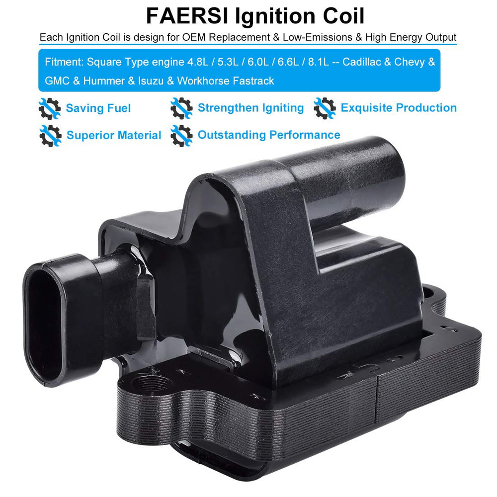 FAERSI ignition coil pack close-up windings showcase copper core for strong spark.