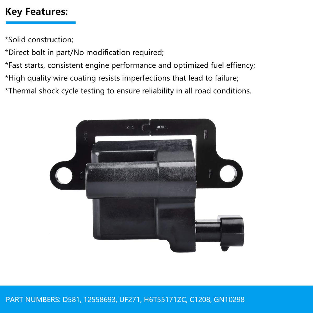 FAERSI ignition coil pack packaging includes clear instructions and warranty details.