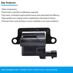 FAERSI ignition coil pack packaging includes clear instructions and warranty details.