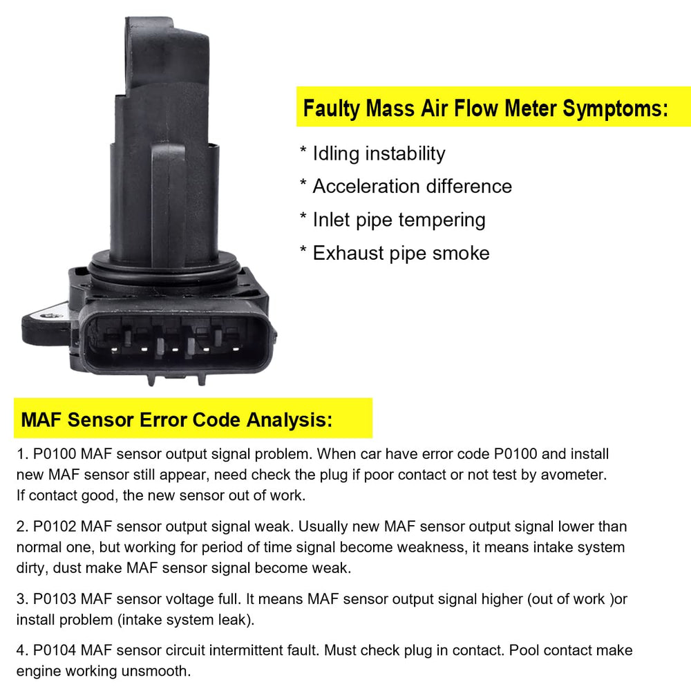 FAERSI MAF meter label data close-up with part numbers.