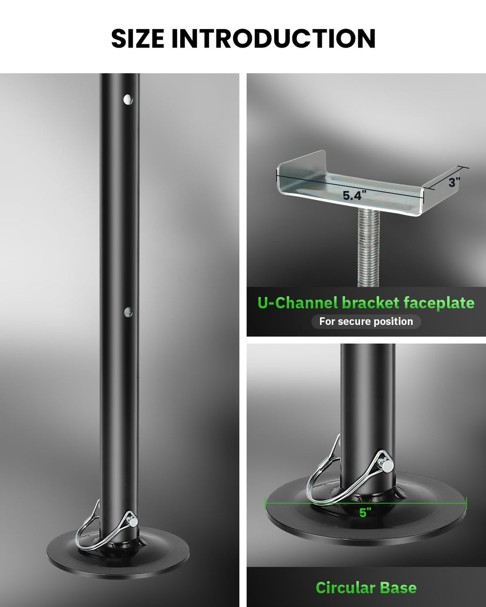 FAHKNS heavy-duty steel stabilizers with powder coating resist rust and weathering