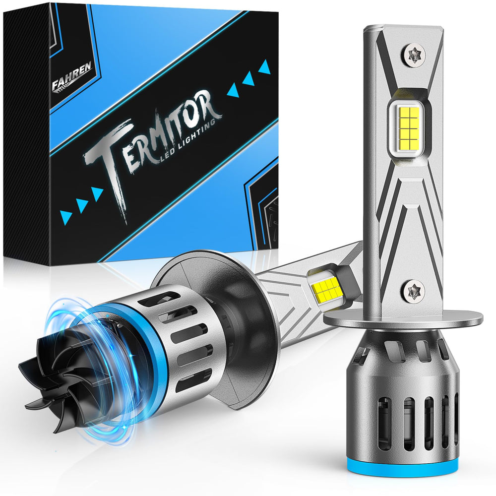 FAHREN 2025 upgrade H1 bulbs front view showing clarity and brightness for night driving
