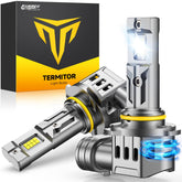FAHREN 9006 HB4 LED bulbs side view showing compact plug-and-play upgrade