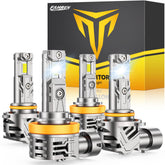 FAHREN H11 9005 LED bulbs front view with 6500K brightness for clear night visibility