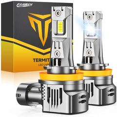 FAHREN H11 LED bulbs chip-module close-up for ultra-bright visibility.