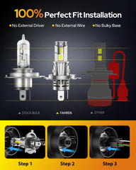 FAHREN H4 LED bulbs deliver crisp night-visibility for safer driving.