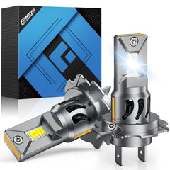 FAHREN H7 LED bulb package front view, highlighting a complete upgrade kit for easy fit.